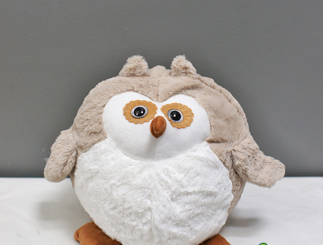 Owl ball-shaped, height 28 cm photo